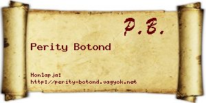 Perity Botond névjegykártya